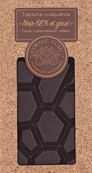 Tablette craquante - Chocolat Noir 68% et fèves de cacao aux notes salées