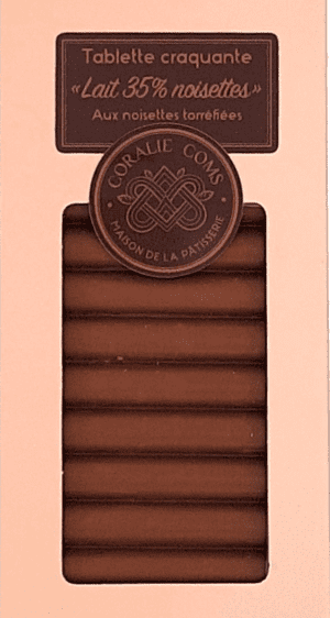 Tablette craquante - Chocolat au Lait 35% et noisettes torréfiées