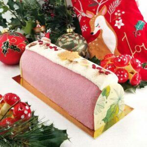 Buche Framboise -vanille Madagascar - rose naturelle - litchi (8/10 Parts)
